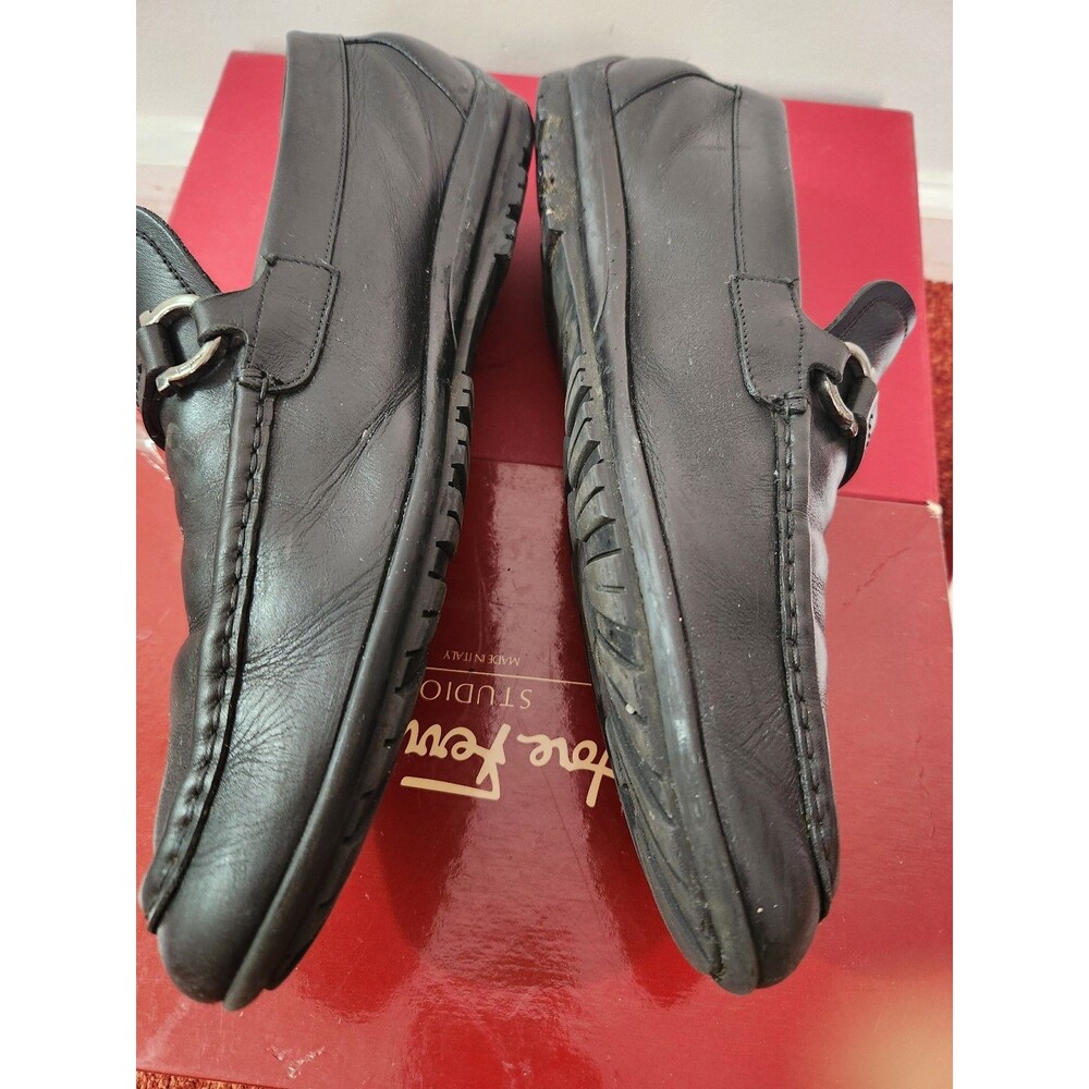 Salvatore Ferragamo Black Leather Loafers Men's SizeSalvatore Ferragamo Black - Picture 4 of 12
